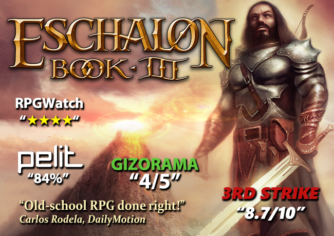 Eschalon: Book III logo and review awards